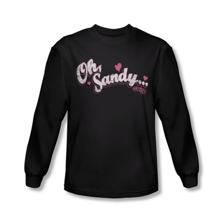 Grease Shirt Oh Sandy Long Sleeve Black Tee T-Shirt