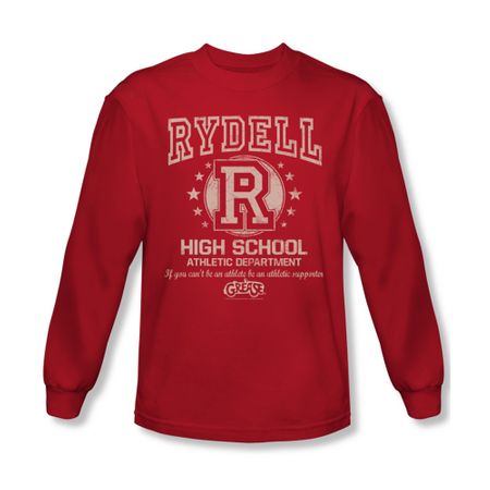 Grease Shirt Rydell High Long Sleeve Red Tee T-Shirt