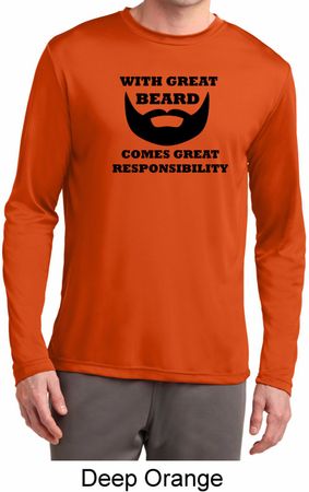 Great Beard Great Responsibility Mens Dry Wicking Long Sleeve Shirt