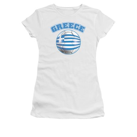 Greece Soccer Futbol Shirt Juniors White Tee T-Shirt