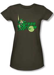 Green Arrow Juniors T-shirt - Green Arrow Military Green Tee Green Arrow Juniors T-shirt - Green Arrow Military Green Tee