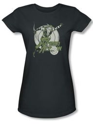 Green Arrow Juniors T-shirt - Right On Target DC Comics Charcoal Tee Green Arrow Juniors T-shirt - Right On Target DC Comics Charcoal Tee