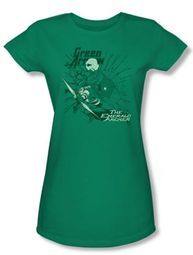 Green Arrow Juniors T-shirt - The Emerald Archer Kelly Green Tee Green Arrow Juniors T-shirt - The Emerald Archer Kelly Green Tee