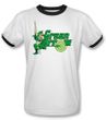 Green Arrow Ringer T-shirt - Green Arrow Adult White/Black  Tee
