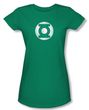 Green Lantern Juniors T-shirt Distressed Logo Girly Tee Kelly Green