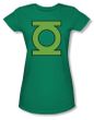 Green Lantern Juniors T-shirt Gl Emblem Girly Kelly Green Tee