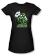 Green Lantern Juniors T-shirt Green and Gray Girly Black Tee