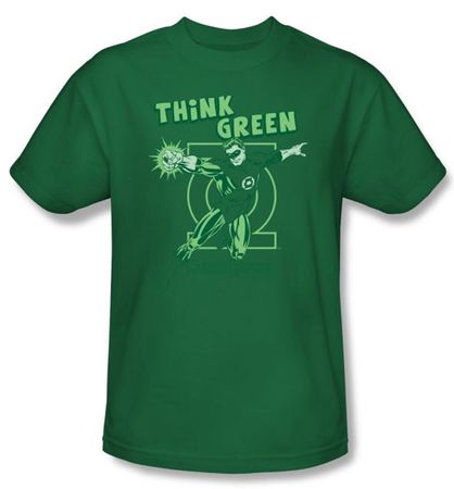 Green Lantern Kids T-shirt Think Green Youth Kelly Green Tee