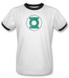 Green Lantern Ringer T-shirt Distressed DC Comics White/Black Tee