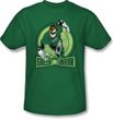 Green Lantern Superhero T-shirt - Flying DC Comics Kelly Green Tee