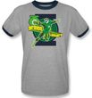 Green Lantern Superhero T-shirt - Gray/Black Adult Ringer Tee