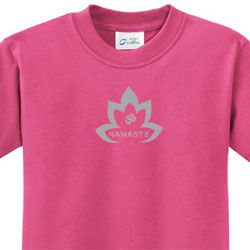 Grey Namaste Lotus Kids Yoga Shirts
