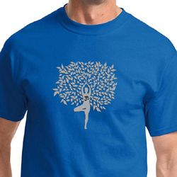 Grey Tree Pose Mens Yoga Shirts