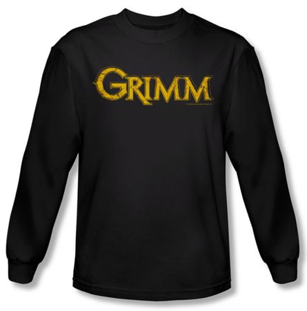 Grimm Shirt Gold Logo Long Sleeve Black Tee T-Shirt