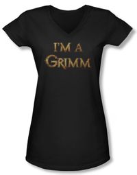 Grimm Shirt Juniors V Neck I'm A Grimm Black Tee T-Shirt Grimm Shirt Juniors V Neck I'm A Grimm Black Tee T-Shirt