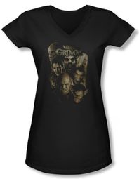 Grimm Shirt Juniors V Neck Wesen Black Tee T-Shirt