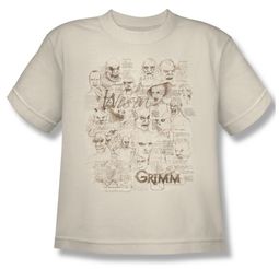 Grimm Shirt Kids Wesen Sketches Cream Youth Tee T-Shirt