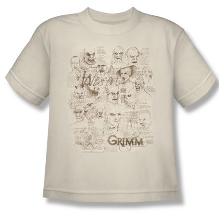 Grimm Shirt Kids Wesen Sketches Cream Youth Tee T-Shirt