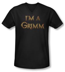 Grimm Shirt Slim Fit V Neck I'm A Grimm Black Tee T-Shirt Grimm Shirt Slim Fit V Neck I'm A Grimm Black Tee T-Shirt