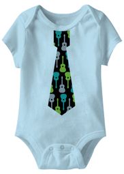 Guitar Tie Funny Baby Romper Light Blue Infant Babies Creeper Guitar Tie Funny Baby Romper Light Blue Infant Babies Creeper