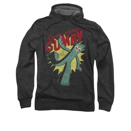 Gumby Hoodie Bendable Charcoal Sweatshirt Hoody