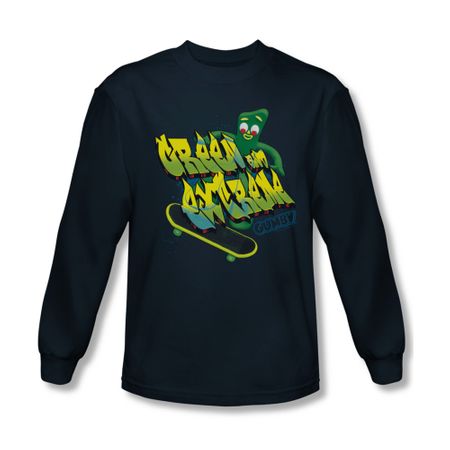 Gumby Shirt Extreme Long Sleeve Navy Tee T-Shirt