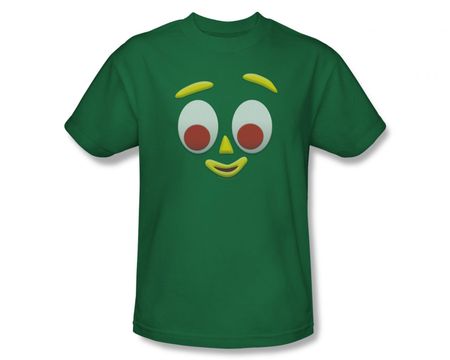 Gumby Shirt Face Kelly Green T-Shirt