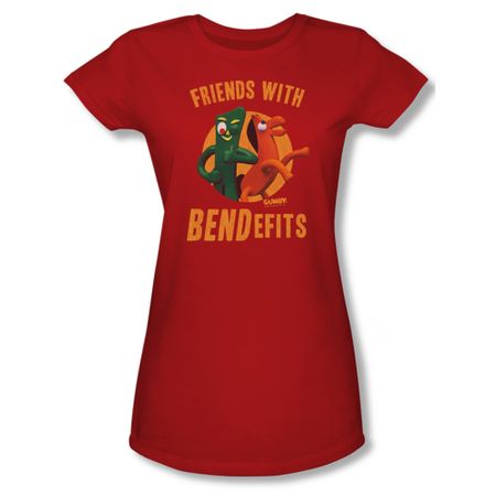 Gumby Shirt Juniors Bendefits Red T-Shirt