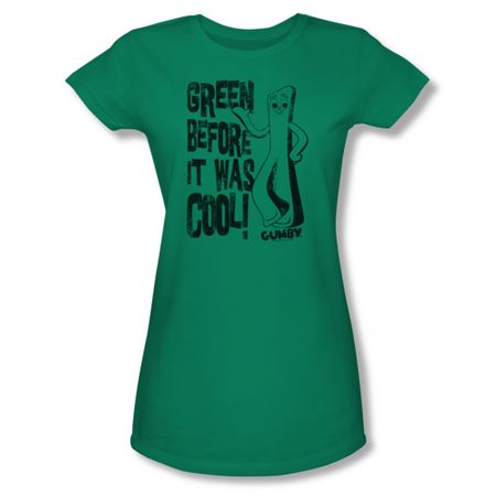 Gumby Shirt Juniors Cool Kelly Green T-Shirt