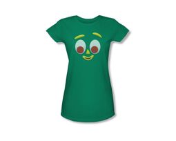 Gumby Shirt Juniors Face Kelly Green T-Shirt