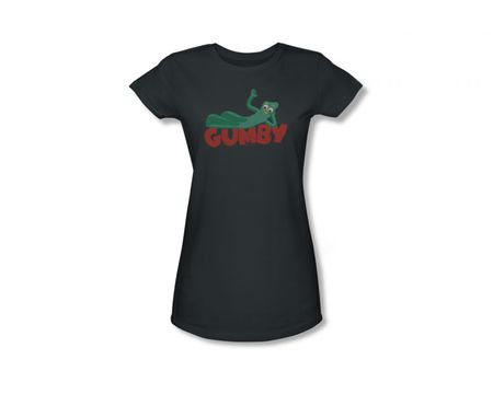 Gumby Shirt Juniors Logo Charcoal T-Shirt