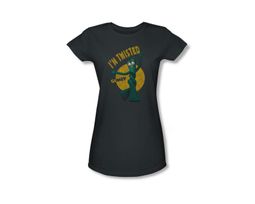 Gumby Shirt Juniors Twisted Charcoal T-Shirt