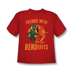 Gumby Shirt Kids Bendefits Red T-Shirt Gumby Shirt Kids Bendefits Red T-Shirt