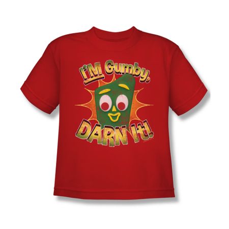 Gumby Shirt Kids Darn It Red T-Shirt