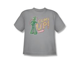 Gumby Shirt Kids Gums Up Silver T-Shirt