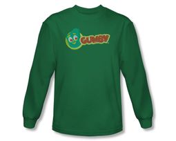 Gumby Shirt Logo Long Sleeve Kelly Green Tee T-Shirt