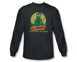 Gumby Shirt Optimist Long Sleeve Charcoal Tee T-Shirt