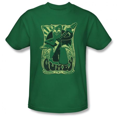 Gumby Shirt Rock Star Kelly Green T-Shirt