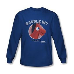 Gumby Shirt Saddle Up Long Sleeve Royal Blue Tee T-Shirt