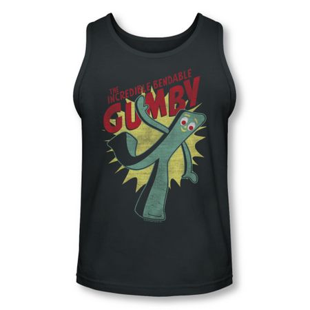 Gumby Shirt Tank Top Bendable Charcoal Tanktop