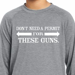 Guns Permit Kids Dry Wicking Long Sleeve Shirt