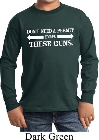 Guns Permit Kids Long Sleeve Shirt