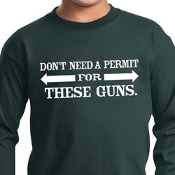 Guns Permit Kids Long Sleeve Shirt
