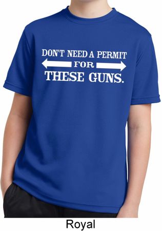 Guns Permit Kids Moisture Wicking Shirt