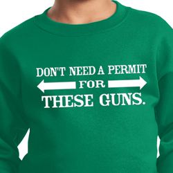 Guns Permit Kids Sweatshirt
