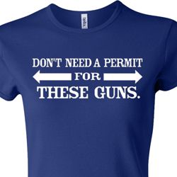 Guns Permit Ladies Crewneck Shirt Guns Permit Ladies Crewneck Shirt