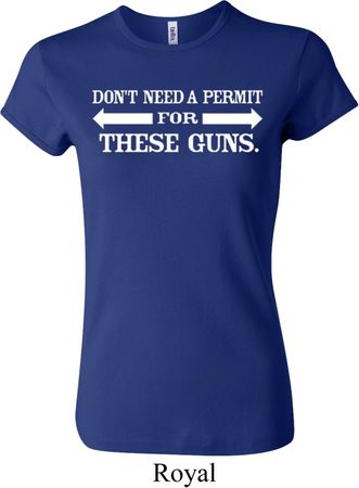 Guns Permit Ladies Crewneck Shirt