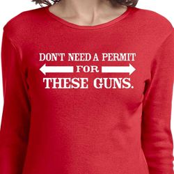 Guns Permit Ladies Long Sleeve Shirt Guns Permit Ladies Long Sleeve Shirt