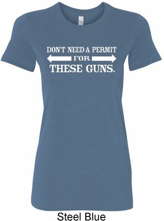 Guns Permit Ladies Longer Length Shirt