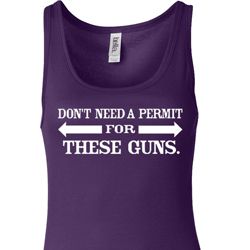 Guns Permit Ladies Longer Length Tank Top Guns Permit Ladies Longer Length Tank Top